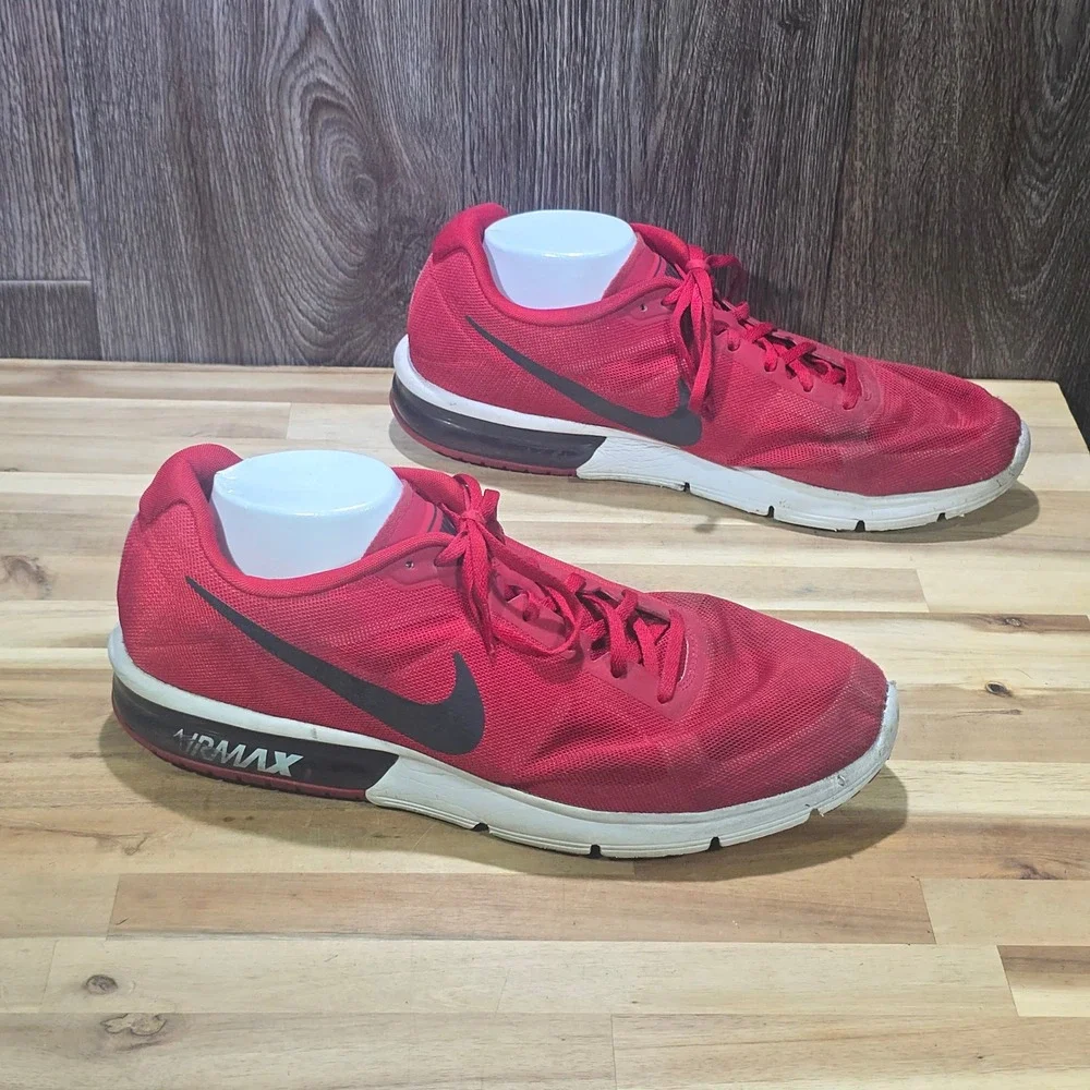 Nike Air Max Sequent University Red Black Running Shoes‎ Mens 13
